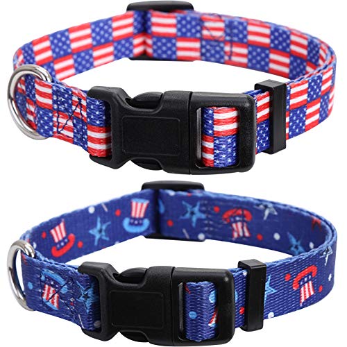 Lamphyface Hundehalsband, amerikanische Flagge, verstellbar, 4. Juli, Unabhängigkeitstag, klein, 2 Stück von Lamphyface
