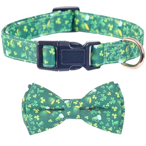 St. Patrick's Day Hundehalsband mit abnehmbarer niedlicher Fliege, Kleeblatt, verstellbar, Größe S St. Patrick's Day Hundehalsband mit abnehmbarer niedlicher Fliege, Kleeblatt, verstellbar, Größe S von Lamphyface