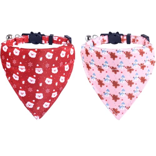 Weihnachtliches Katzenhalsband mit niedlichem Bandana und Glocke, Zubehör, Urlaub für Kätzchen, verstellbare Sicherheit Weihnachtliches Katzenhalsband mit niedlichem Bandana und Glocke, Zubehör, Urlaub für Kätzchen, verstellbare Sicherheit von Lamphyface
