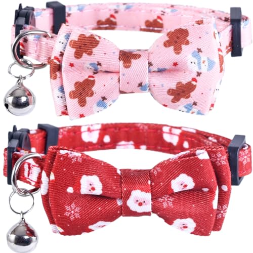 Weihnachtliches Katzenhalsband mit niedlicher Fliege und Glöckchen, Zubehör, Urlaub für Kätzchen, verstellbare Sicherheit Weihnachtliches Katzenhalsband mit niedlicher Fliege und Glöckchen, Zubehör, Urlaub für Kätzchen, verstellbare Sicherheit von Lamphyface