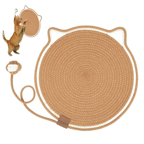 Lamppdcor Cat Scratch Pad Katze Kratzmatte 17in Katze-Katzenkratzpolster mit seiliger Kugel Kratzer-resistentes waschbares Atmungswatte-Watteseile Katze Kratzer für Innenkatzen, Karamellfarbe Lamppdcor Cat Scratch Pad Katze Kratzmatte 17in Katze-Katzenkratzpolster mit seiliger Kugel Kratzer-resistentes waschbares Atmungswatte-Watteseile Katze Kratzer für Innenkatzen, Karamellfarbe von Lamppdcor