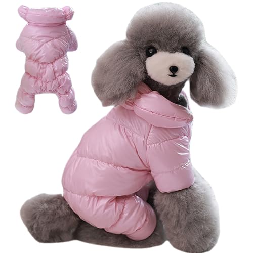Lamppdcor Hund Snowsuit, Hundebel, verdickter Warmer Hund Wintermantel, wasserdichte Winddichte Hundelemant mit Kragen und Knopfverschluss, Vollkörper -Hundeschnüffler für kleine im Freien im Freien von Lamppdcor