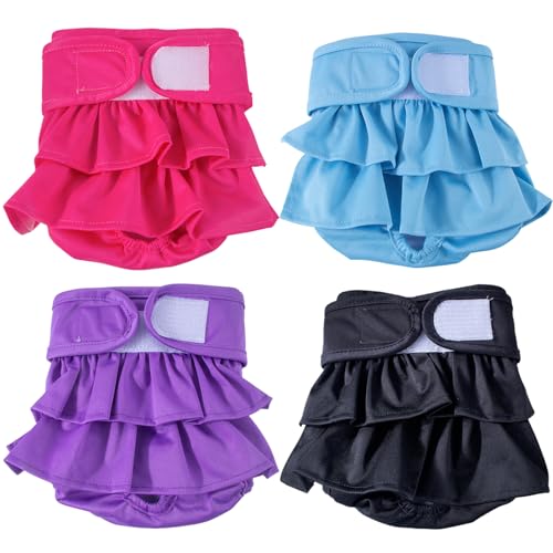 Lamppdcor 4pcs weibliche Hund Windeln einstellbare absorbierende Wiederverwendbare Hundewindeln mit Paste, Dehnbare leckdichte Haustierwindeln für Hundeperiode Wärme Inkontinenz Töpfchentraining Lamppdcor 4pcs weibliche Hund Windeln einstellbare absorbierende Wiederverwendbare Hundewindeln mit Paste, Dehnbare leckdichte Haustierwindeln für Hundeperiode Wärme Inkontinenz Töpfchentraining von Lamppdcor