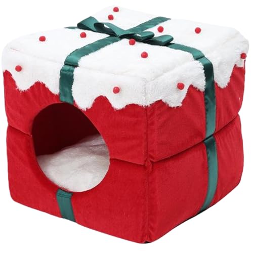 Lamppdcor Katzennest Weihnachtsgeschenkschachtel Form Kaninchenbett 14x14x14 Große Meerschweinchen -Versteck Plüsch warme Hasenhütte mit Abnehmbarer Matte für kleines Haustier Lamppdcor Katzennest Weihnachtsgeschenkschachtel Form Kaninchenbett 14x14x14 Große Meerschweinchen -Versteck Plüsch warme Hasenhütte mit Abnehmbarer Matte für kleines Haustier von Lamppdcor