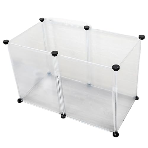Lamppdcor PET-Vorräte, Welpen-Playpen 6 Panel Kaninchen-Spielstall transparent weißer Kätzchen-Playpen Nicht rutschanpassbarer Hamster- 28x14x178in PP Play Pen für kleine Haustier von Lamppdcor