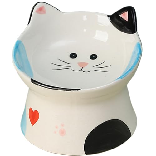 Raised Cat Bowl, Cat Bowl for Indoor Cats 4.5x3.8'' 15° Tilt Elevated Bowls with Smooth Edge Non-Tipping Raised with Large Opening for Comfortable Eating Raised Cat Bowl, Cat Bowl for Indoor Cats 4.5x3.8'' 15° Tilt Elevated Bowls with Smooth Edge Non-Tipping Raised with Large Opening for Comfortable Eating von Lamppdcor