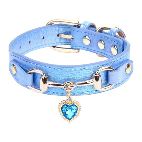 Lancardo Haustierhalsband Leder Katzenhalsband Hundehalsband mit Glänzendem Herz Anhänger Verstellbar Katzen Hunde Halsbänder für kleine bis mittelgroße Haustiere blau Größe S Lancardo Haustierhalsband Leder Katzenhalsband Hundehalsband mit Glänzendem Herz Anhänger Verstellbar Katzen Hunde Halsbänder für kleine bis mittelgroße Haustiere blau Größe S von Lancardo