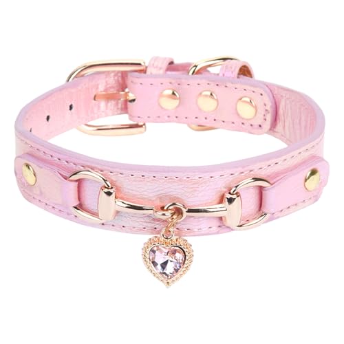 Lancardo Haustierhalsband Leder Katzenhalsband Hundehalsband mit Glänzendem Herz Anhänger Verstellbar Katzen Hunde Halsbänder für kleine bis mittelgroße Haustiere rosa Größe S Lancardo Haustierhalsband Leder Katzenhalsband Hundehalsband mit Glänzendem Herz Anhänger Verstellbar Katzen Hunde Halsbänder für kleine bis mittelgroße Haustiere rosa Größe S von Lancardo