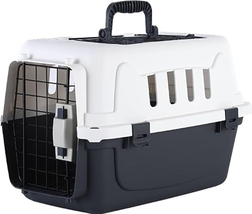 Lanco – Transportbox für kleine Hunde und Katzen. Tragbarer und atmungsaktiver Kunststoff. Haustiere Hunde Katzen. Widerstandsfähiges Material. 57x38x40cm. Weiße und Blaue Farbe. von Lanco