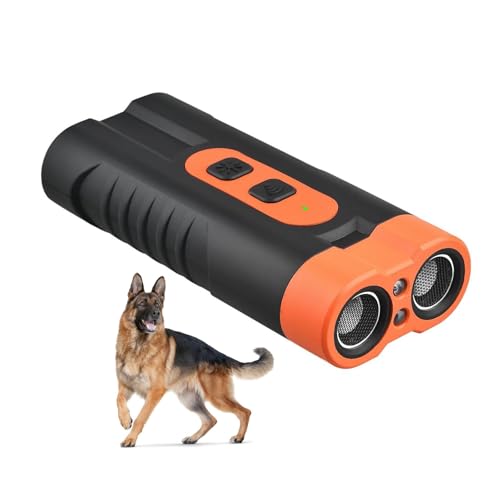 Lancoon Anti-Bell-Gerät mit Ultraschall-Hund Repeller Tragbare Taschenlampe Dual Head Wiederaufladbare Verhaltenstraining Langlebig für Hunde Indoor Outdoor von Lancoon