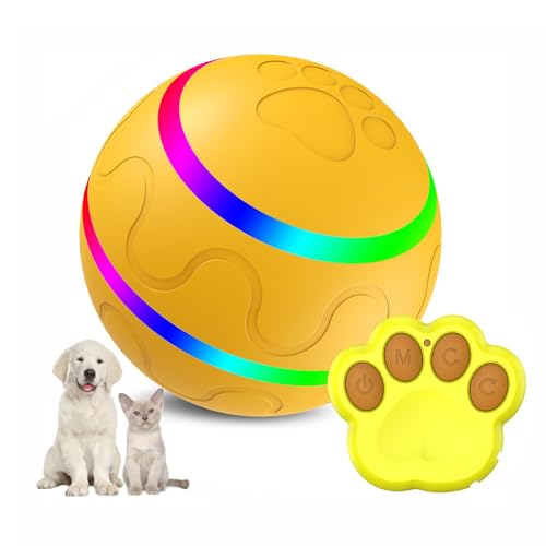 Lancoon Interaktives Hundekatzenballspielzeug mit LED Lichter Fernbedienung 8CM/3,15 Zoll Intelligenter Beweglicher Haustierball Rotierende Wasserdicht Haltbar für Kleine Mittlere Große Hunde Katzen Lancoon Interaktives Hundekatzenballspielzeug mit LED Lichter Fernbedienung 8CM/3,15 Zoll Intelligenter Beweglicher Haustierball Rotierende Wasserdicht Haltbar für Kleine Mittlere Große Hunde Katzen von Lancoon