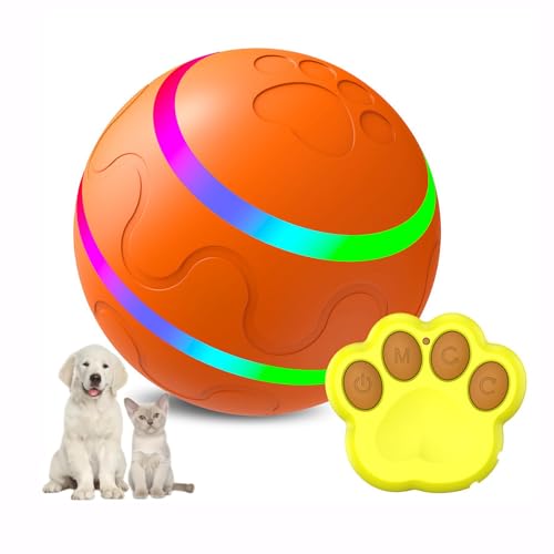 Lancoon Interaktives Hundespielzeug Ball mit Fernbedienung 8CM/3,15 Zoll Intelligenter Beweglicher Haustierball Rotierende LED Lichter Wasserdicht Haltbar für Kleine Mittlere Große Hunde Katzen Lancoon Interaktives Hundespielzeug Ball mit Fernbedienung 8CM/3,15 Zoll Intelligenter Beweglicher Haustierball Rotierende LED Lichter Wasserdicht Haltbar für Kleine Mittlere Große Hunde Katzen von Lancoon