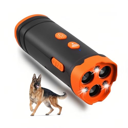 Lancoon Ultraschall Antibell Gerät mit Handheld LED Taschenlampe Dreifach-Kopf Training Anti-Bell-Gerät Lange Reichweite Leicht zu Tragen Indoor Outdoor für Kleine Mittlere Große Hunde von Lancoon