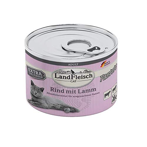 LandFleisch Cat Adult Pastete Rind & Lamm 195g (Menge: 6 je Bestelleinheit) von LandFleisch