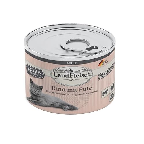 LandFleisch Cat Adult Pastete Rind & Pute 195g (Menge: 6 je Bestelleinheit) von LandFleisch