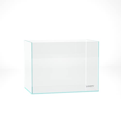 LANDEN 36P 19 Litre Rimless Low Iron Aquarium Tank, 14.2" W × 8.7" D × 10.2" H (36cm x 22cm x 26cm) 5mm Thickness with Black Nano Foam Leveling mat Included von Landen