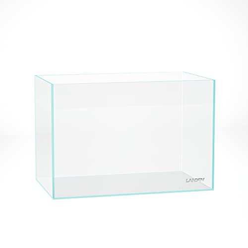 LANDEN 45P 38 Litre Rimless Low Iron Aquarium Tank, 17.7" W × 11.8" D × 11.8" H (45cm x 30cm x 30cm) 5mm Thickness with Nano Foam Leveling Mat von Landen