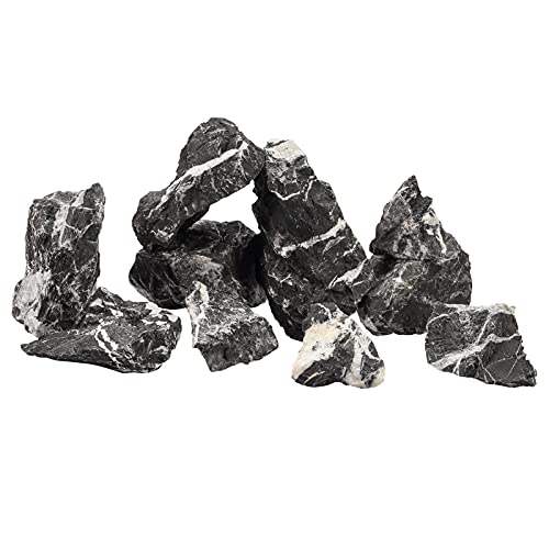 LANDEN Natürliche Tonwa-Steine Schiefersteine für Aquarien, Terrarien, Paludarium, Vivarien, Reptilien und Amphibiengehege (7,7 kg, 5,1 bis 20,3 cm) von Landen