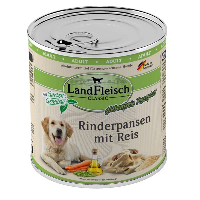 LandFleisch Dog Classic Rinderpansen mit Reis 6x800g von Landfleisch Pur