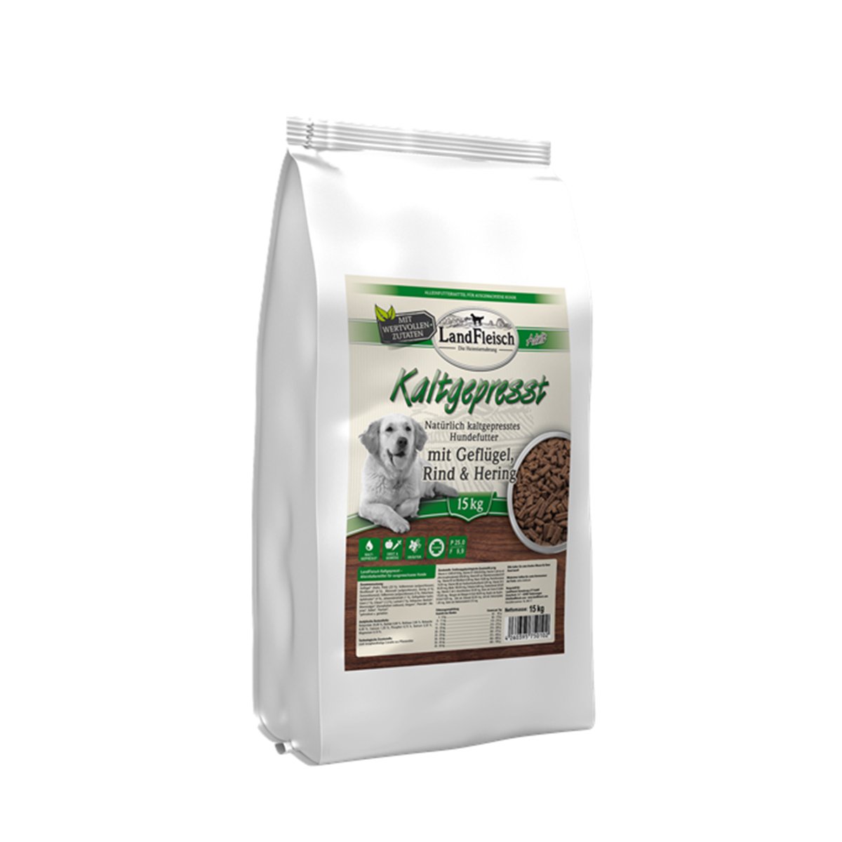 Landfleisch Dog Natur kaltgepresst 2x15kg von Landfleisch Pur