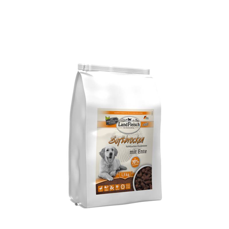 Landfleisch Dog Softbrocken mit Ente 1,5kg von Landfleisch Pur