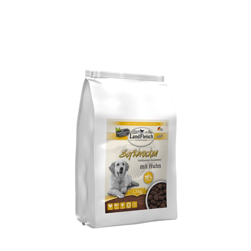 Landfleisch Dog Softbrocken mit Huhn 1,5kg von Landfleisch Pur