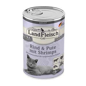 Landfleisch Cat Adult Pastete Rind, Pute & Shrimps 400 g - Sie erhalten 6 Packung/en; Packungsinhalt 400 g von Landfleisch