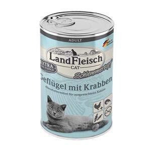 Landfleisch Cat Adult Schlemmertopf mit Geflügel & Krabben 400 g - Sie erhalten 6 Packung/en; Packungsinhalt 400 g von Landfleisch