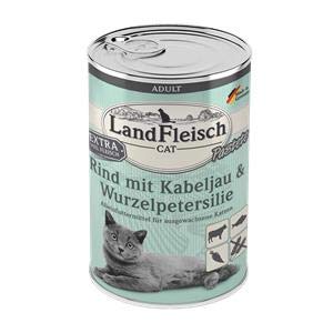 Landfleisch Cat Adult Pastete Rind, Kabeljau, Wurzelpetersilie 400 g - Sie erhalten 6 Packung/en; Packungsinhalt 400 g von Landfleisch