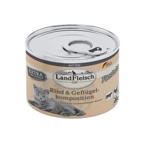 Landfleisch Cat Kitten Pastete Rind & Geflügelkomposition 195 g - Sie erhalten 6 Packung/en; Packungsinhalt 195 g von Landfleisch