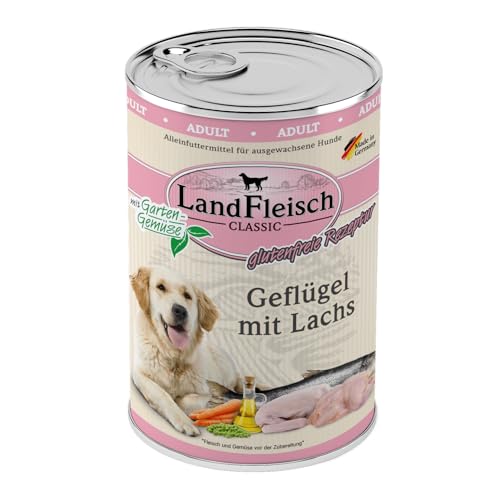 Landfleisch Dog Geflügel mit Lachs & Gartengemüse | 6X 400g von Landfleisch