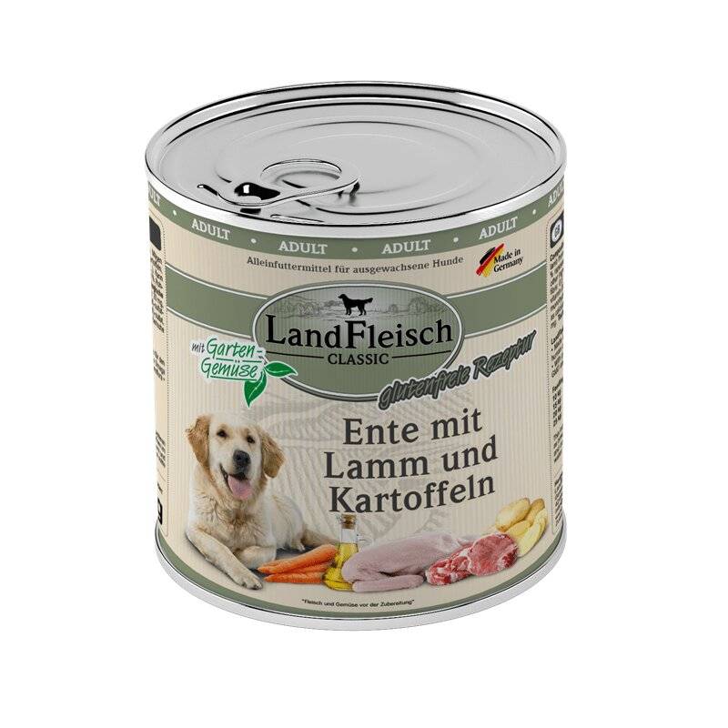 Landfleisch Dog Pur Lamm & Ente & Kartoffeln - 800 g (3,19 € pro 1 kg) von Landfleisch