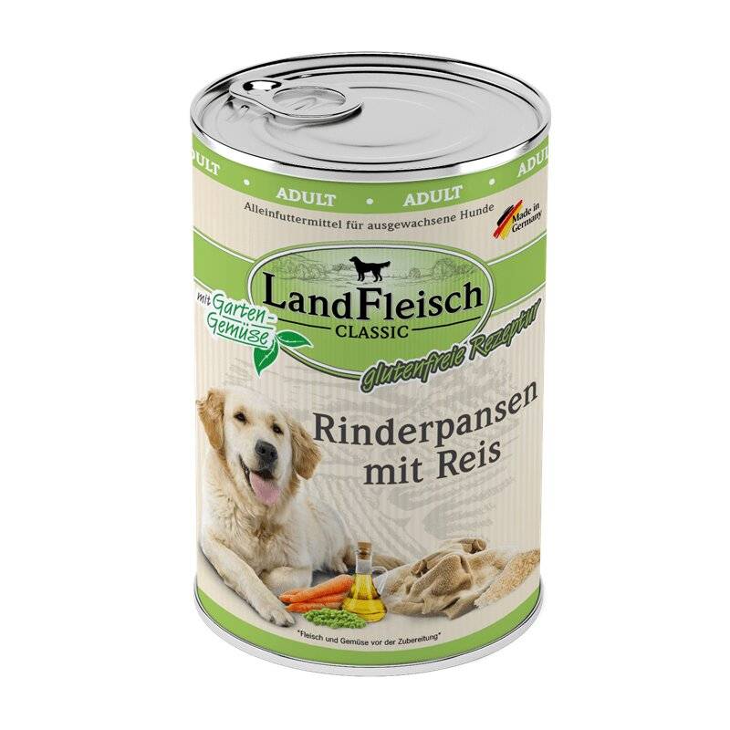 Landfleisch Dog Pur Pansen & Reis - 400 g (3,60 € pro 1 kg) von Landfleisch