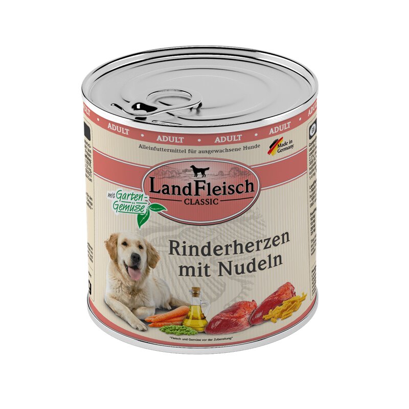 Landfleisch Dog Pur Rinderherz & Nudeln - 800 g (3,19 € pro 1 kg) von Landfleisch