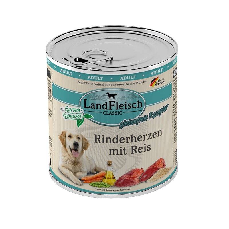 Landfleisch Dog Pur Rinderherz & Reis - 800 g (3,19 € pro 1 kg) von Landfleisch
