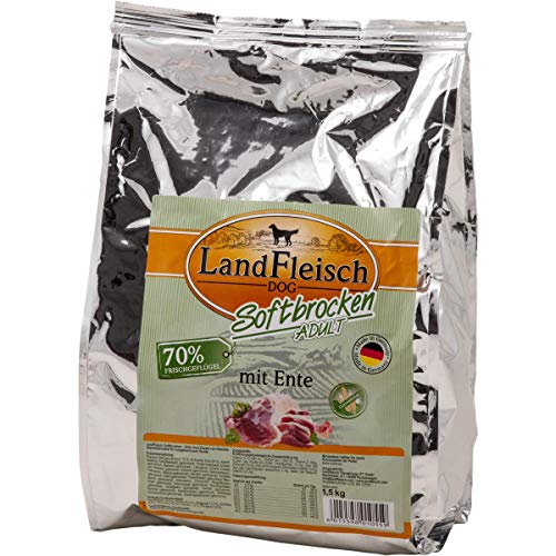 Landfleisch Dog Softbrocken Adult mit Ente, 1er Pack (1 x 1.5 kg) von Landfleisch
