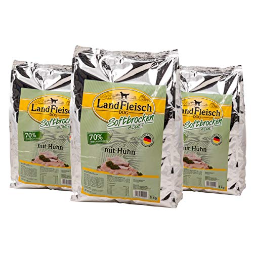 Landfleisch Dog Softbrocken mit Huhn, 1er Pack (1 x 15 kg) von Landfleisch