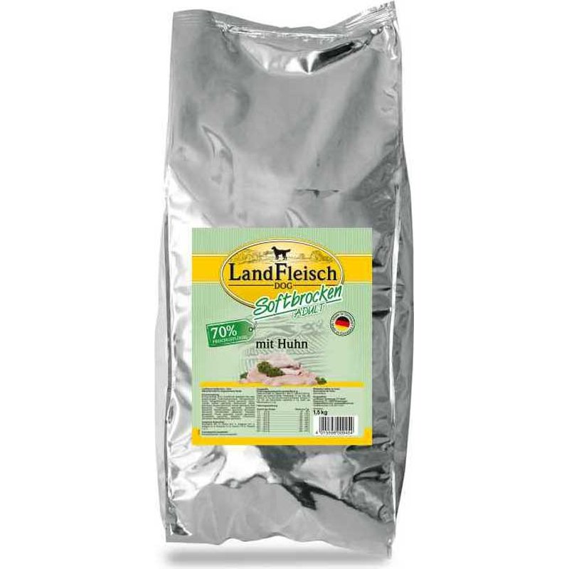 Landfleisch Dog Softbrocken mit Huhn - 1,5 kg (9,30 € pro 1 kg) von Landfleisch