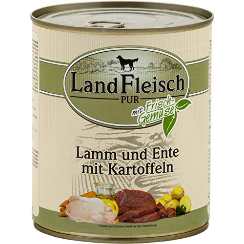 Landfleisch Pur Lamm & Ente & Kartoffeln 800 g - Sie erhalten 6 Packung/en; Packungsinhalt 0,8 Kg von Landfleisch