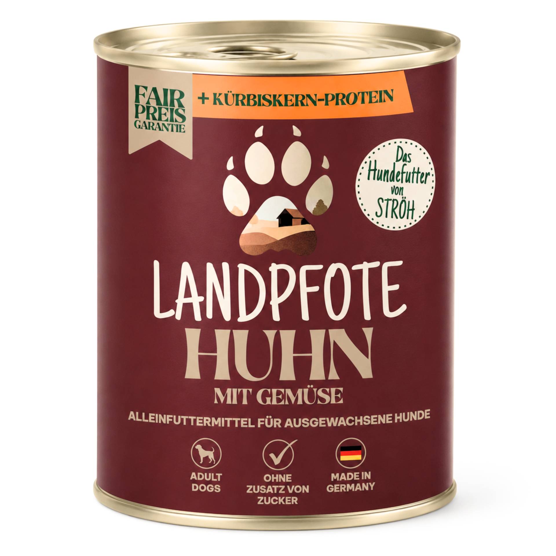 Landpfote - Huhn mit Gemüse 6 x 800 g Nassfutter mit Huhn Landpfote - Huhn mit Gemüse 6 x 800 g Nassfutter mit Huhn von Landpfote