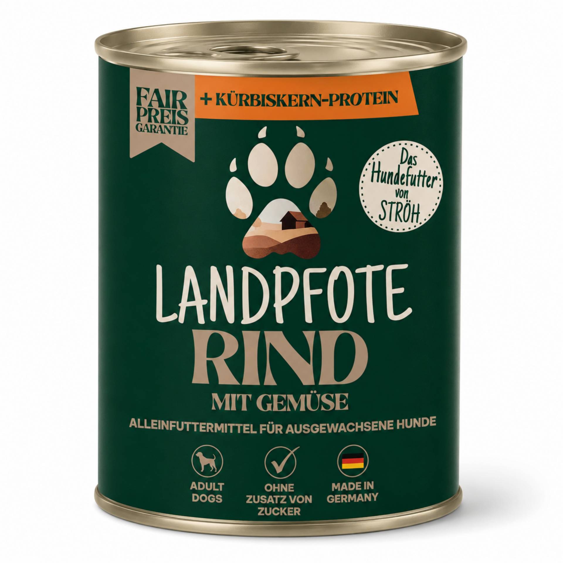 Landpfote - Rind mit Gemüse 6 x 800 g Nassfutter mit Rind Landpfote - Rind mit Gemüse 6 x 800 g Nassfutter mit Rind von Landpfote