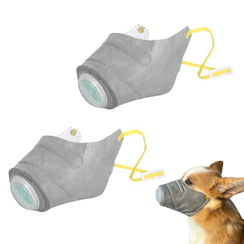 Landrain 2 Stück Maulkorb für Große Hunde, Atmungsaktive Maulkorb Hund mit Luftfilter, Fressschutz Hund für Kleine Mittlere Große Hunde (L) von Landrain