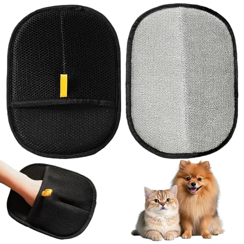 Landrain 2 Stück Pet Hair Handschuh Remover, Double Sided Wiederverwendbar Von Tierhaaren Fellhandschuhe Für Waschen Enthaaren Pflege von Landrain