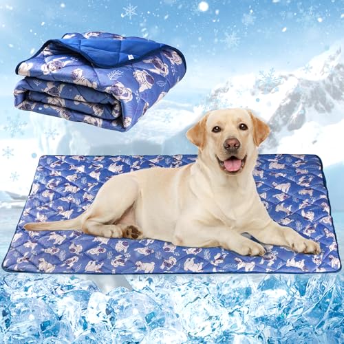 Kühlmatte für Hunde, waschbar, für Hunde, Katzen, Haustiere, ungiftig, Kühlkissen, Sommer, Schlafmatten, selbstkühlende Eisdecke für drinnen und draußen, für den Strand, groß Kühlmatte für Hunde, waschbar, für Hunde, Katzen, Haustiere, ungiftig, Kühlkissen, Sommer, Schlafmatten, selbstkühlende Eisdecke für drinnen und draußen, für den Strand, groß von Langsprit