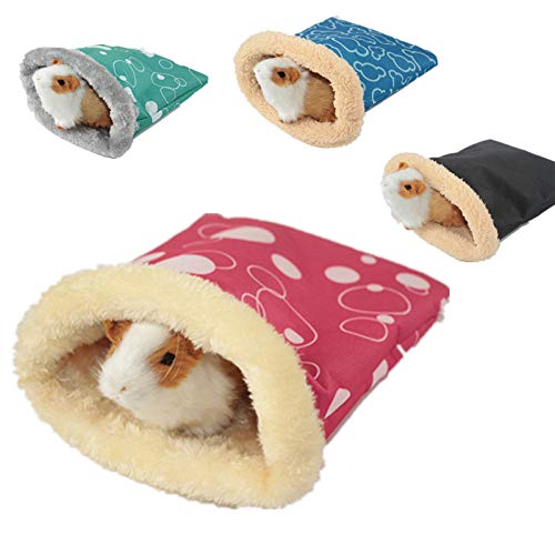 Lankater 1pc Plüsch-Hamster-Schlafsack Warme Kleintiere Schlaf Sack Cage Nest Bett Für Hamster Meerschweinchen Hedgehog Ratte Chinchillas, Zufällige Farbe von Lankater