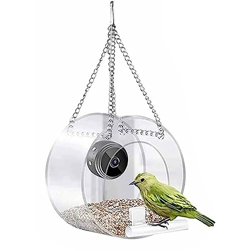 Lanlousy Smart Bird House Pet Feeder Acryl mit Kamera Home Pet Transparent 1080P HD Einfache Installation A von Lanlousy