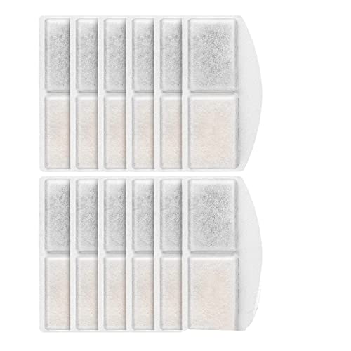 Lanlousy Wasserbrunnenfilter und -VorfilterschwäMme, 12Er-Pack Wasserbrunnenfilter für 3-Liter-Haustierbrunnen von Lanlousy
