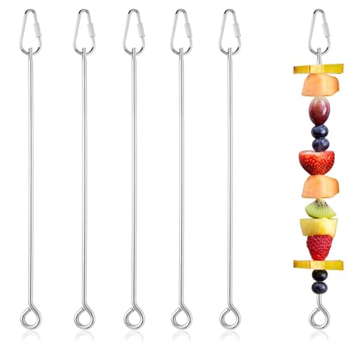 5 Stück Edelstahl Vogel Lebensmittelhalter，Papageienspieß, Vogelobstspieße,Vogel Papageien Spielzeug, Vogelkäfig Zubehör, for Futterspender Für Sittiche, Sittiche, Nymphensittiche von Lansls