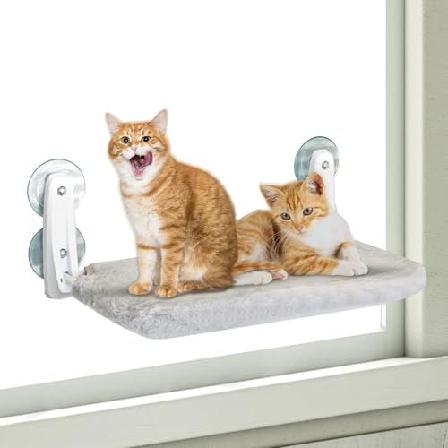 Katzen-Fenstersitz-Hängematte – faltbar, kabellos, mit 4 Saugnäpfen für Indoor-Katzen, platzsparendes Design von Lantiverse