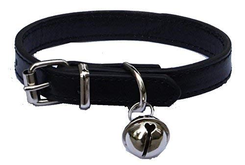 Haustier-Halsband, Leder, für Katzen, Welpen, Hunde, von 20,3 cm -26,7 cm verstellbar von Lanyarco
